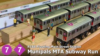 Munipals MTA R188 7 Train Flushing Main Street Subway Run + Cursed Garbage Train @Trainman6000