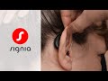 How to put a motion chargego on the ear  signia hearing aids