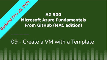 AZ 900 Github 09 Create a VM with a Template - Azure Fundamentals Nov 2020 Mac Edition Hands On Lab