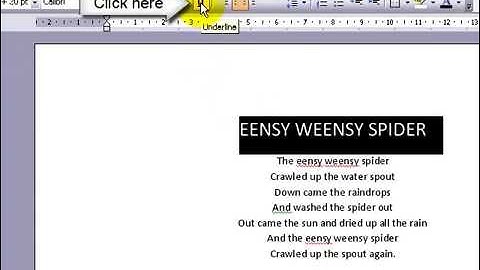 Underlining Text Microsoft Word 2003