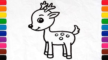 How to Draw a Deer Easy | Deer Drawing Step by Step | Drawing for Kids