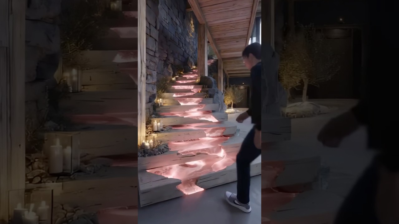 Amazing Staircase Transformation Design - Pink Lava Staircase Design 