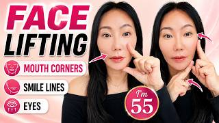 Lift Mouth Corners, Smile lines & Eyes l 3 Minute Daily Face Massage