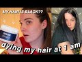 Dying my hair BLUE with OVERTONE at 1AM *shocking results*