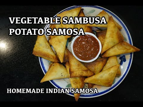 Easy Vegetable Samosa - How to make Potato Sambusa - Vegan - Indian street Food