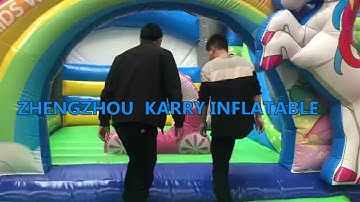 UNICORN SLIDE CASTLE INFLATABLE BOUNCER COMBO