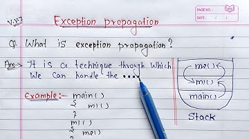 Exception Propagation in Java | Learn Coding