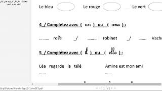 تقويم مادة اللغة الفرنسية السنة الثالثة ابتدائ ((