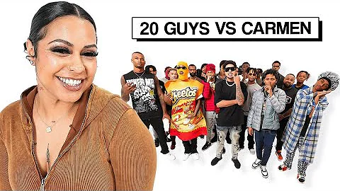 20 MEN VS 1 YOUTUBER: CARMEN PRITCHETT