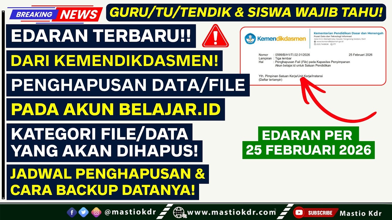 Info Penting! Penghapusan Data Akun Belajar.ID Guru, Tendik, TU & Siswa! Catat Jadwal & Cara Backup!