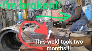 HUGE welding repair stresses me out ! ten ton and it's broke in half! HEAVY ENGINEERING!