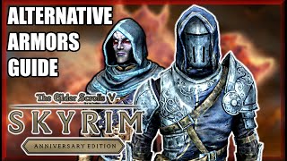 All 15 New ALTERNATIVE ARMORS (Silver, Daedric, Dragon, Stalhrim, etc) - TESV: Skyrim AE Guide