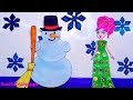 Paper Doll Coloring and Drawing How to make a Snowman