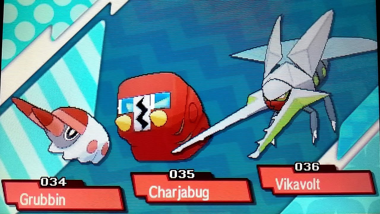 grubbin, charjabug, vikavolt, vikivolt, thunderbug, how to, how to evolve, evolves...