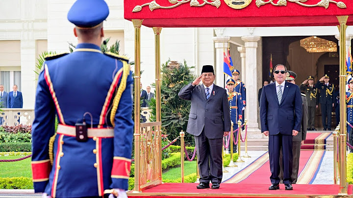 Upacara Kenegaraan Sambut Presiden Prabowo di Istana Al Ittihadiya, Kairo, 18 Desember 2024