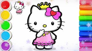 How To Draw Hello Kitty easy drawing coloring painting for kids