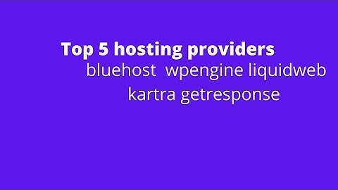 Top Five Hosting Providers in 2021 for you desired website.
