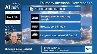 Thursday afternoon weather: Drying out with a breezy, cold weekend