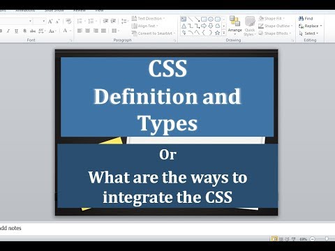 CSS: Definition and Types/ Ways to Integrate the CSS - YouTube
