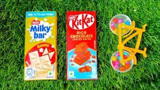Oddly Satisfying Video | Milkybar AND Kitkat CHOCOLATE | Cycle candy AND Lollipops ASMR