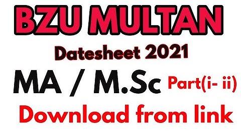 Bzu Datesheet 2021 ma msc part 1 | Datesheet Bzu multan ma #Bzu #datesheet
