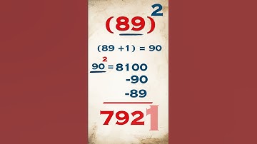 Square Trick | square of number with unit digit 9 | square of 89 | #shorts | #short #viral
