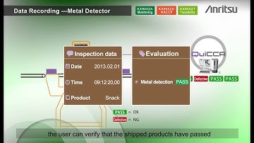 Quality management and control system QUICCA [ Data Recording - Metal Detector ]