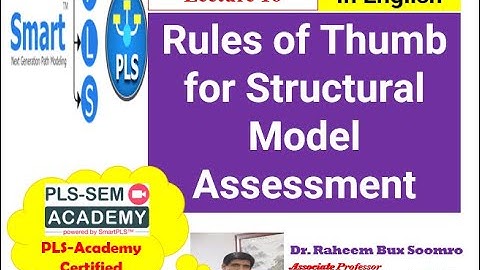 Smart PLS-SEM: Lecture 16 Rules of Thumb for Structural Model Assessment
