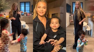 Khloe Kardashian dancing with her daughter & son in new video