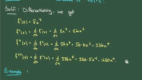 Higher Order Derivatives