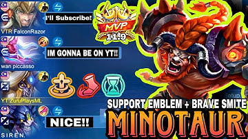 I met VERY supportive teammates in SOLO RANKED 🔥MVP 11.9 MINOTAUR with SUPPORT EMBLEM + BRAVE SMITE