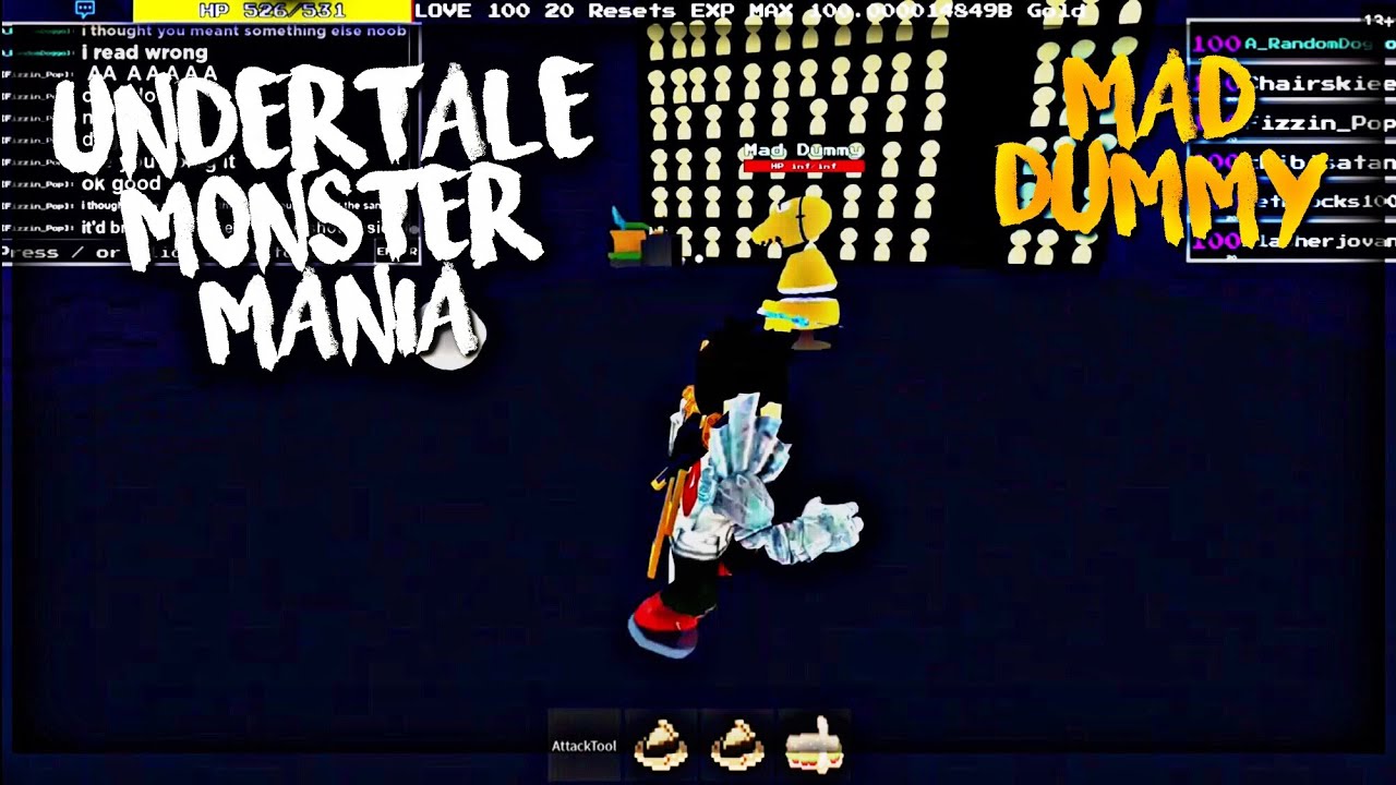 Roblox Undertale Monster Mania Mad Dummy Youtube - roblox undertale monster mania snowman xmas event youtube