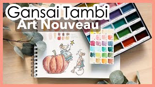 NEW Gansai Tambi NEW ART. Kuretake watercolors, Swatches and TUTORIAL. Laura Inguz