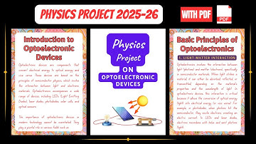 Physics Project on Optoelectronic Devices | Class 12 Physics Investigatory Project 2025