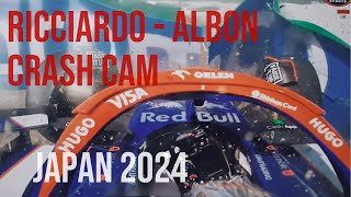 Ricciardo x Albon Lap 1 F1 Crash - Japan 2024 | LIVE | Racing incident ?