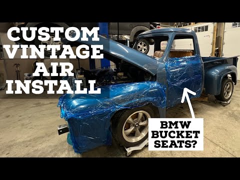 1953 FORD F1OO VINTAGE AIR CUSTOM INSTALLATION: Under seat mount? BMW Bucket seats? Will it all fit?