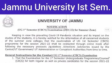 UG Ist Semester Online Exam Update || Offline or Online Exam || All Doubts || #jammu
