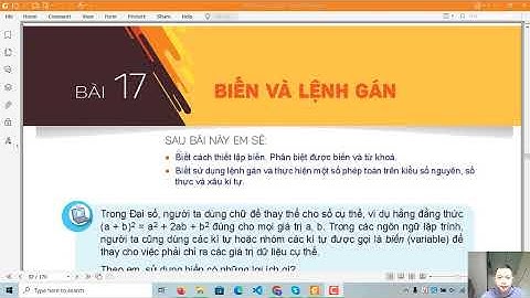 Tin học 10 - Python bài 02 - Biến và Lệnh gán