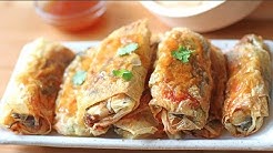 VEGAN DIM SUM - PAN-FRIED TOFU SPRING ROLLS!! （素食鮮竹卷）