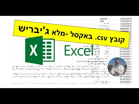 פתחנו קובץ "ערכים מופרדים בפסיק" באקסל ומה שרואים מלא ג'יבריש