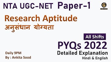 NTA UGC NET 2022 Solved Paper 1  UGC NET Research Aptitude PYQ |UGC NET Research Aptitude 2022 MCQ
