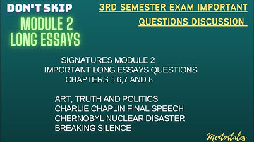 3RD SEMESTER EXAM SIGNATURES|MODULE 2|IMPORTANT LONG ESSAYS QUESTIONS|CALICUT UNIVERSITY