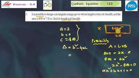 QUADRATIC EQUATIONS   TS &AP Q E EX 5 4 Q 3 X MATHS