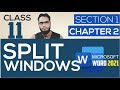 CLASS 11 II SPLIT WINDOW IN MICROSOFT WORD