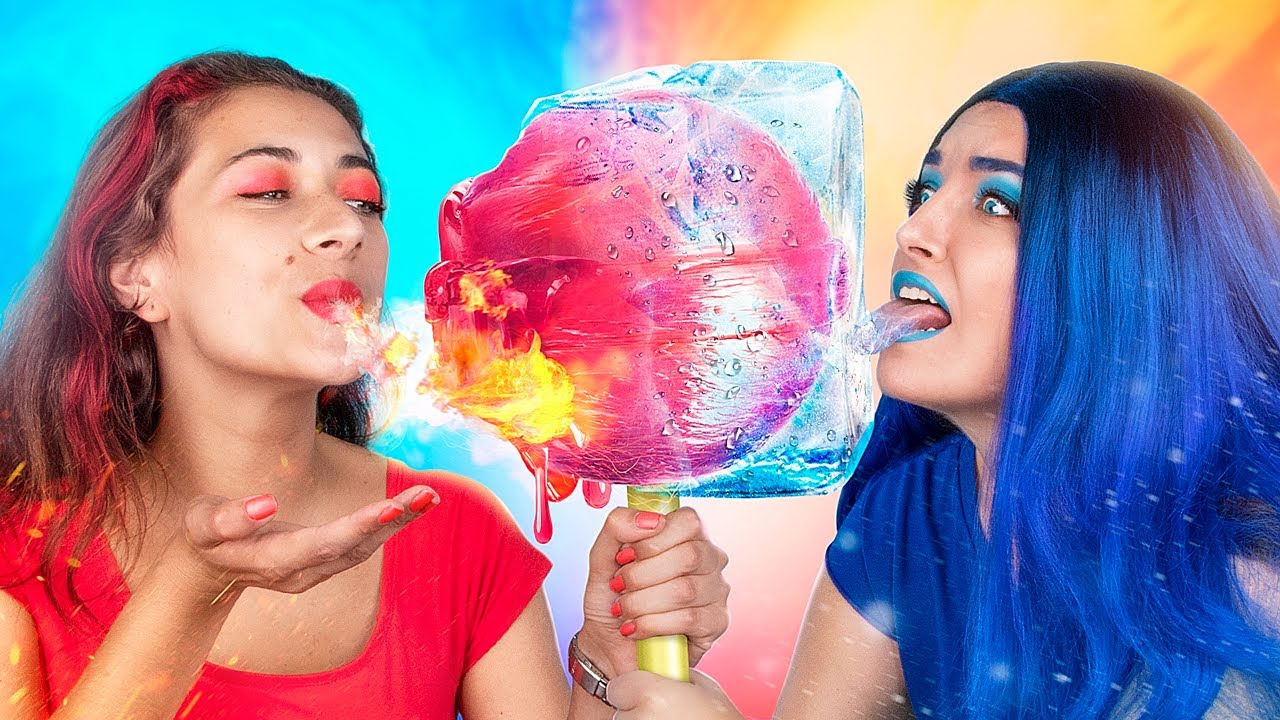 Hot Vs Cold Challenge Girl On Fire Vs Icy Girl Youtube 