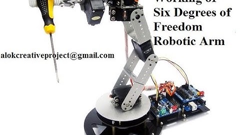 Working of Six Degrees of Freedom Robotic Arm using Arduino, call/whatsapp: +91 7696508071