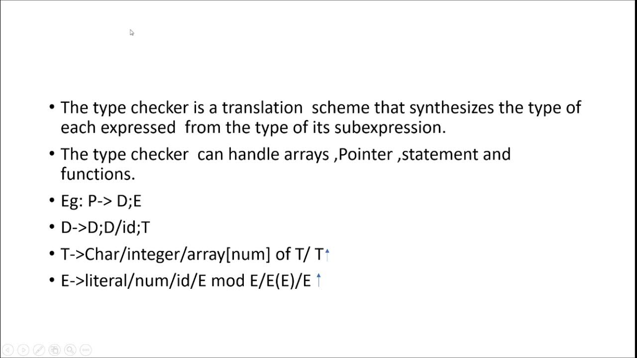 specification of a simple type checker - YouTube