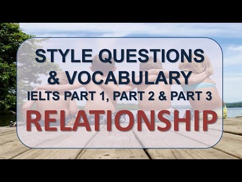 IELTS Speaking Part 1, Part 2, Part 3 With Vocabulary | Topic: Relationship