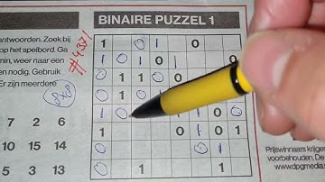 Wednesday. Bonus Extra edition (#4371) Binary01 Sudoku puzzle. 04-06-2022 Extra part 2 of 3