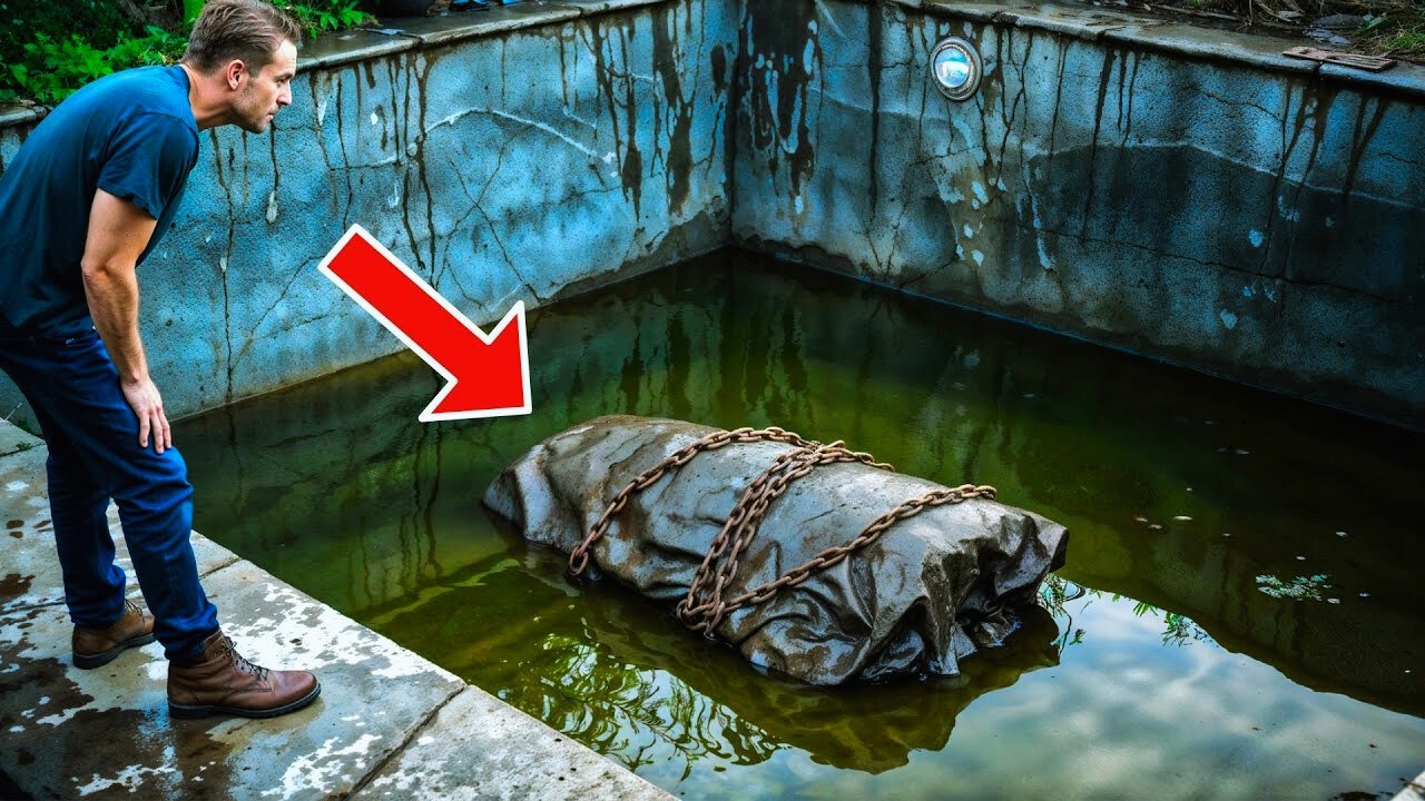 Ele estava restaurando a piscina em sua nova casa, quando sentiu um cheiro podre...